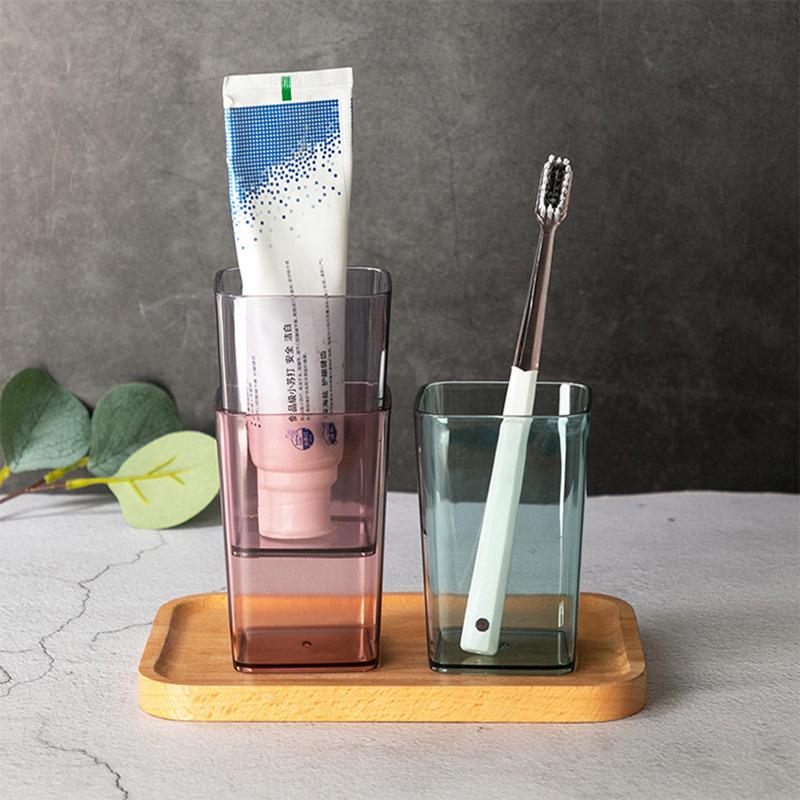 Transparenter Plastik-Zahnbürsten- & Mundspülbecher - Kreatives, Multifunktionales, Kompaktes Design für Paare