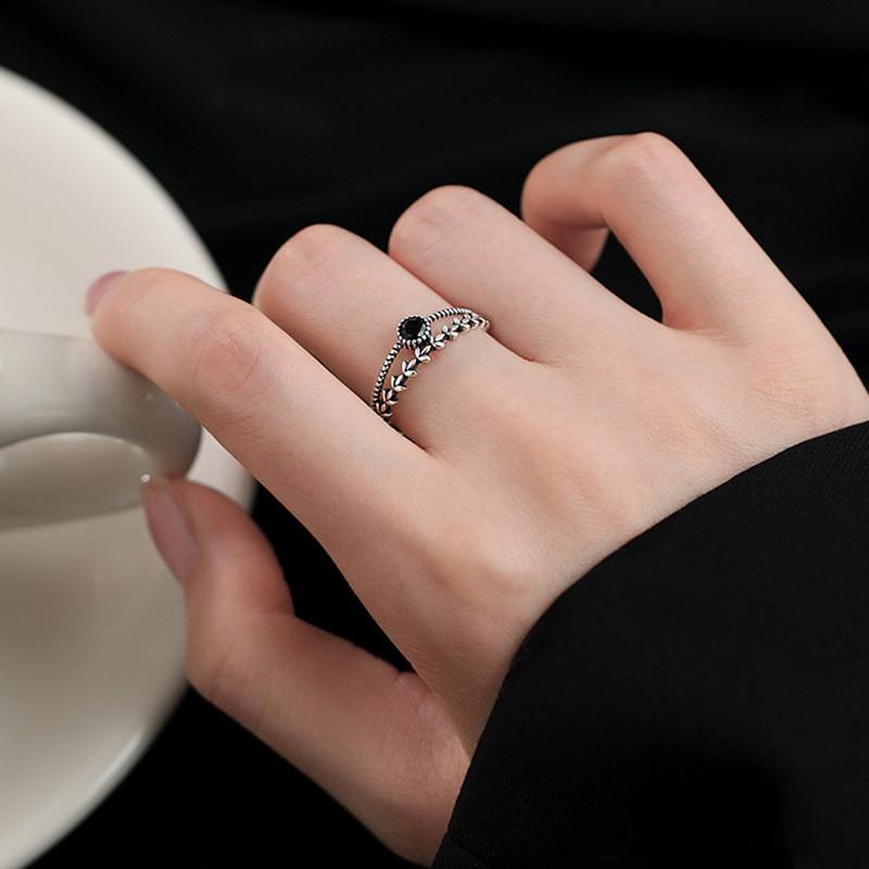Chic Minimalist Zircon Stone Ring For Women Stylish Versatile Copper Jewelry