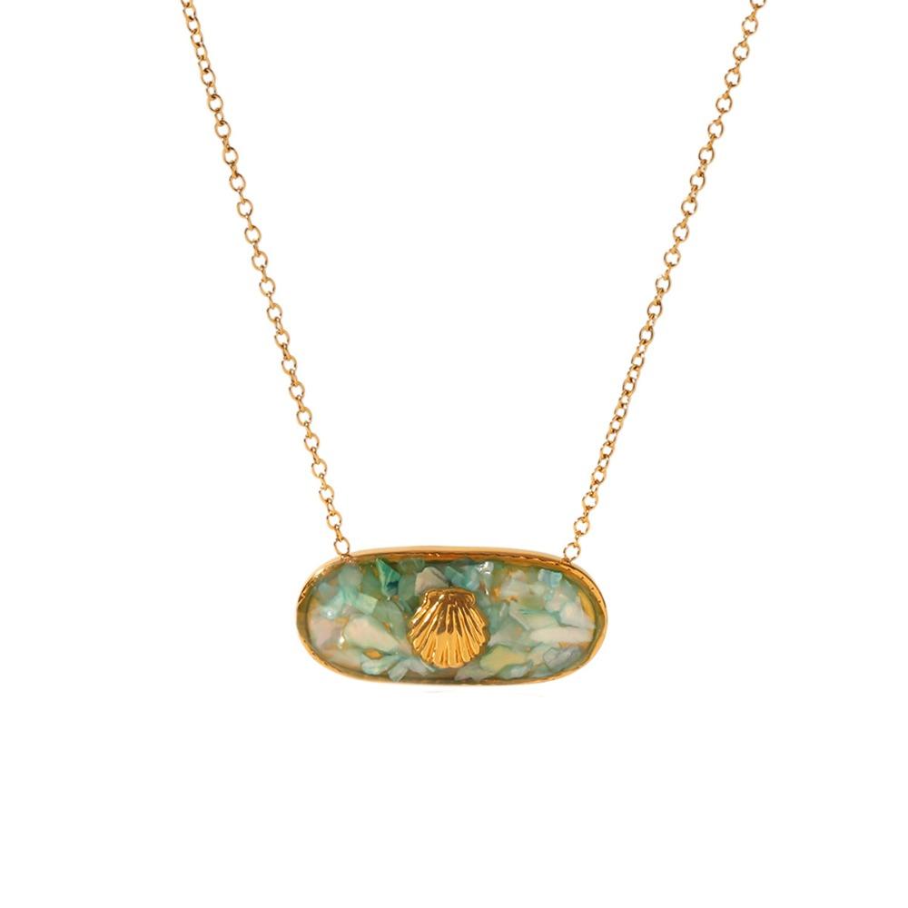 Sweet Charm Starfish Shell Pendant Open Rings O-Chain Necklace Crushed Shell Ring  Summer Beach