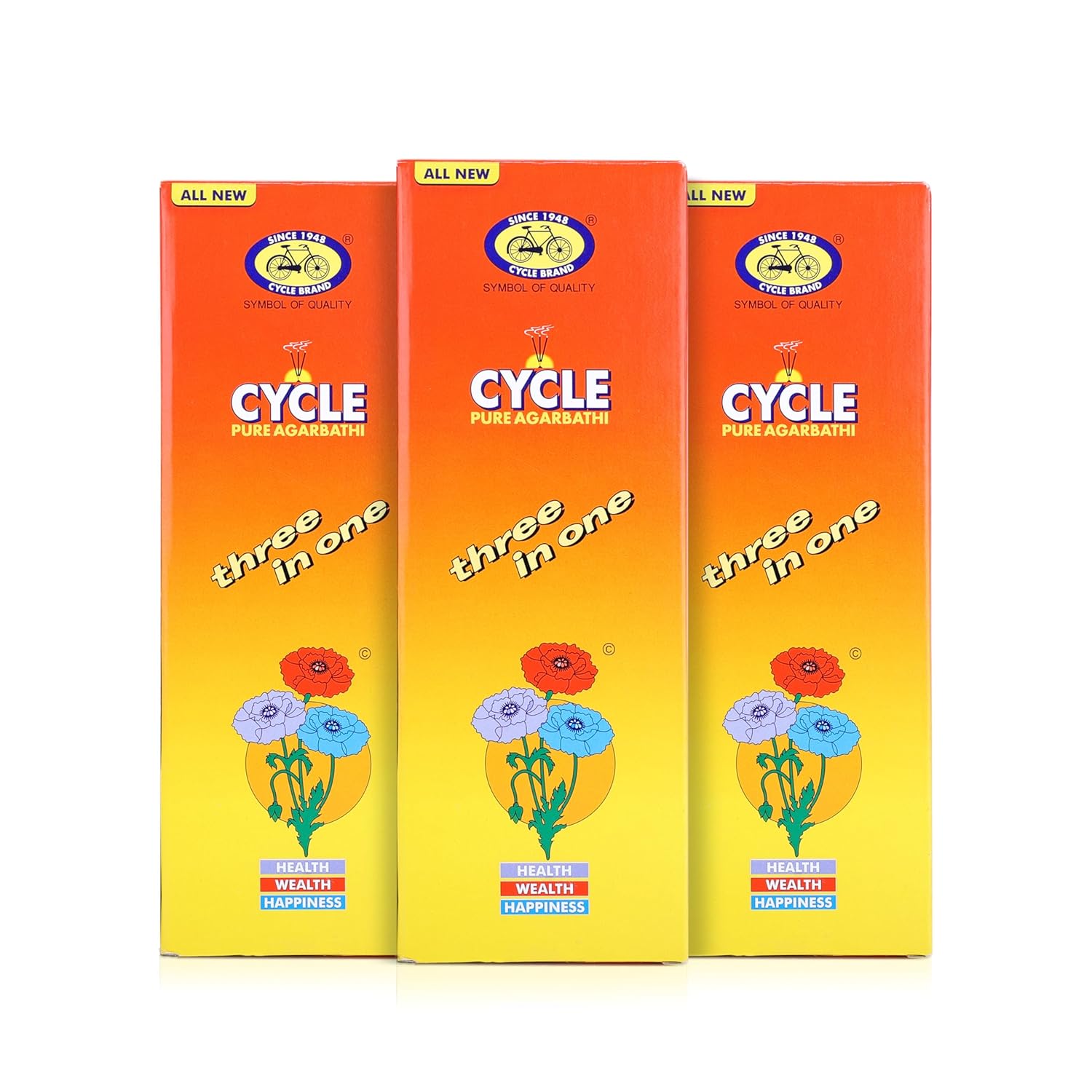 

Cycle Pure Agarbatti Three in One Incense Sticks Pack of 3 250gm Floral Woody Lily Fragrance for Puja Meditation