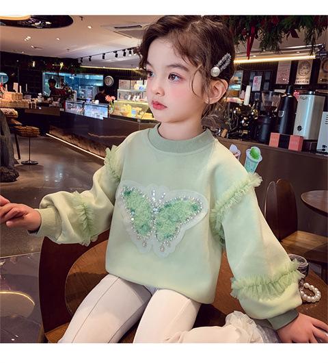 Girls Long Sleeve T Shirt Sweet Cute Round Neck Base Layer for Spring