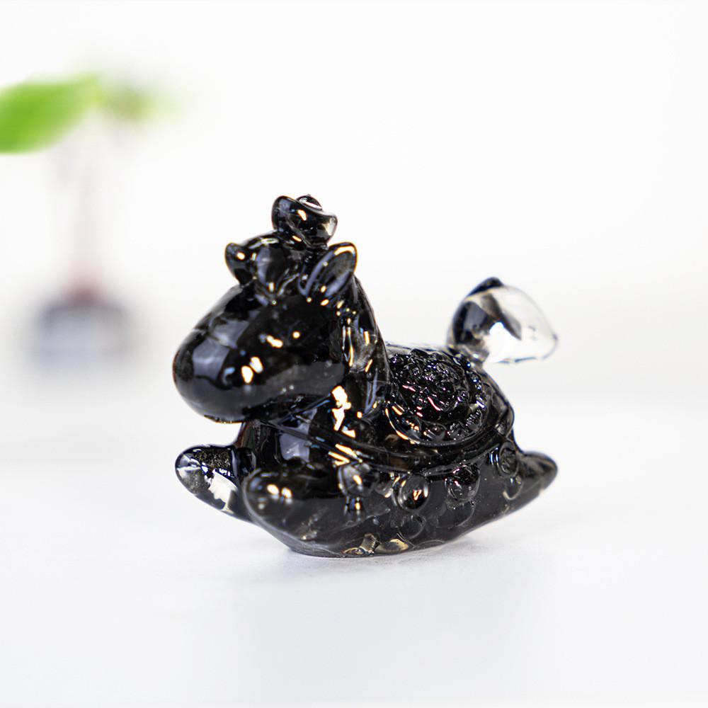 Resin Crystal Horses Desk Decor With Rotatable Animal Figurine For Gift Giving And Home Office