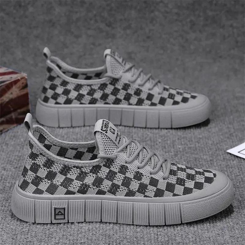 

Модные мужские кроссовки из вулканизированной ткани для тенниса, летние дышащие сетчатые кроссовки, мужские брендовые элегантные распродажи, модные, дешевые, распродажа, новые 44