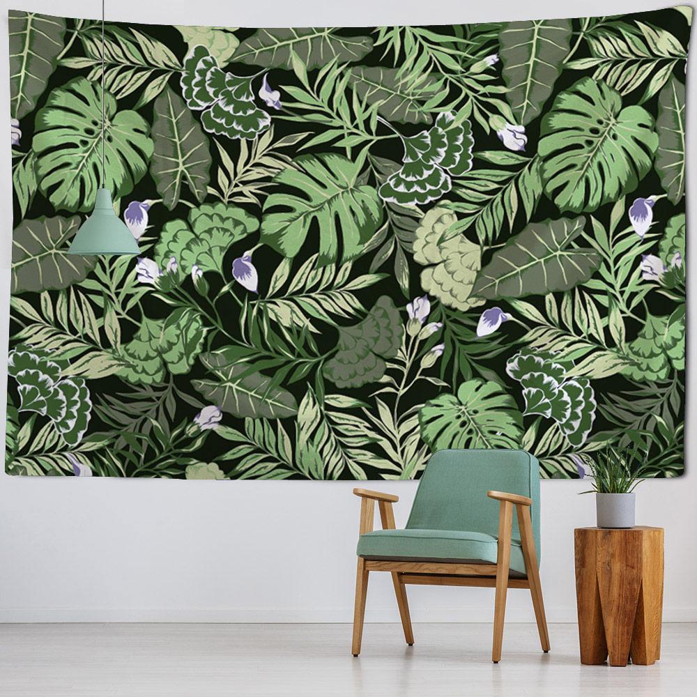Tropical Plant Leaf Tapestry, Hippie Animal Bird, Wall Art Blanket, Living Room and Bedroom Decoration, Hanging Home Decoration