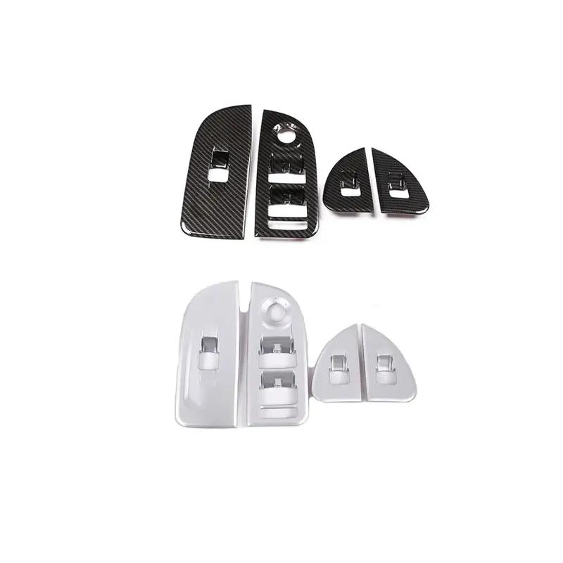 4Pcs ABS Carbon Fiber Window Lift Switch Button Frame Cover Trim For Alfa Romeo Giulia 2017 2018 2019 2020 Car Accessories LHD