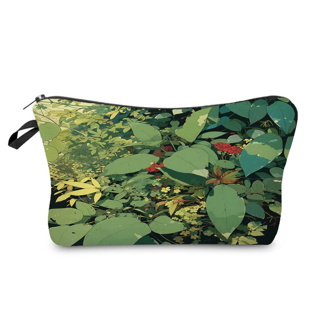 Women Plant Print Cosmetic Bag Toiletries Organize Travel Storage Case 6845