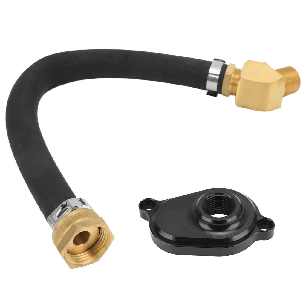 Zestaw do płukania chłodnicy oleju z anodowanym aluminiowym adapterem Zamiennik dla Ford Powerstroke 6.0L 2003‑2010