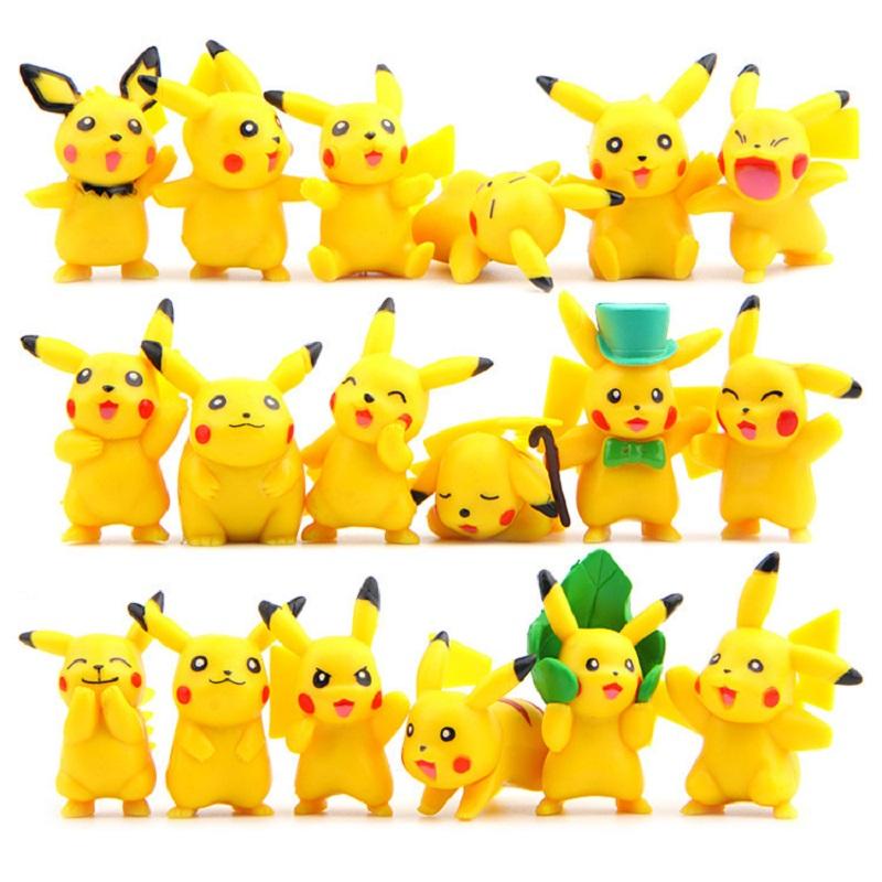 18pcs/set Pokemon Pikachu Action Figure Animation Cute Doll Collection PVC Model Toys about 3-5cm