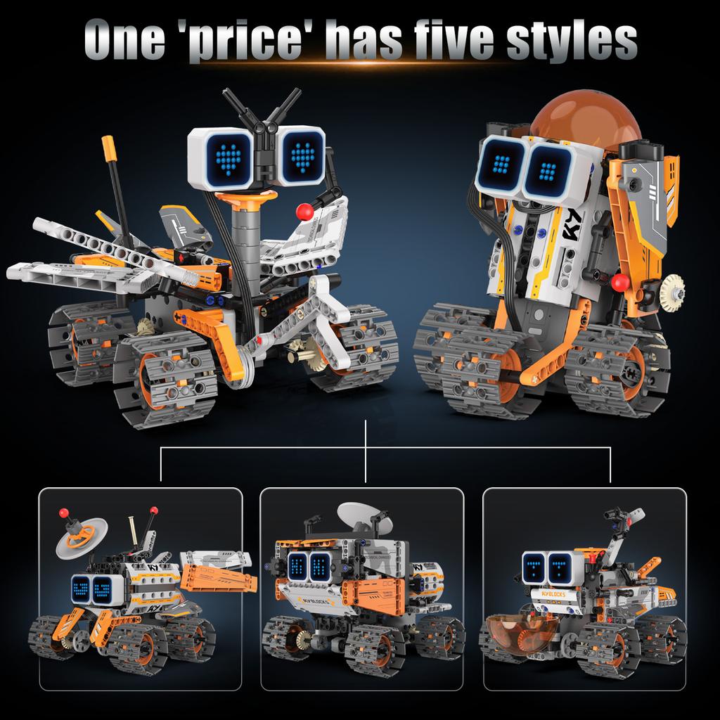 Moc 346Pcs 5 In 1 Creative Electric Rc Interstellar Robot Building Blocks Satellite Robot Children'S Puzzle Toys Birthday Gift