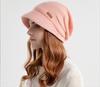 Winter Fleece Lined Small Brim Knitted Hat Women Soft Stretchy Warm Beanie Cap for Cold Weather Outdoor Use