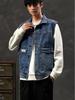 Męska kamizelka dżinsowa o luźnym kroju - Kolekcja Wiosna 2025, XL