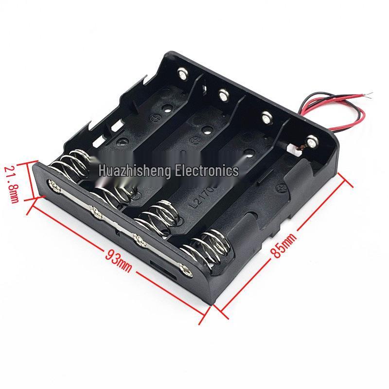 21700 Battery Holder for 1-4 Lithium Cells, Series/Parallel Configuration with Wires, Supports 2, 3, or 4 Cells at 3.7V.