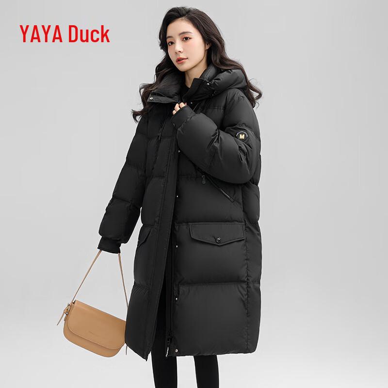 Kurtka puchowa damska Yaya z kapturem o średniej długości