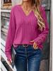 European-American Women's V-Neck Long Sleeve Button Shirt - New Fall/Winter 2026 Collection