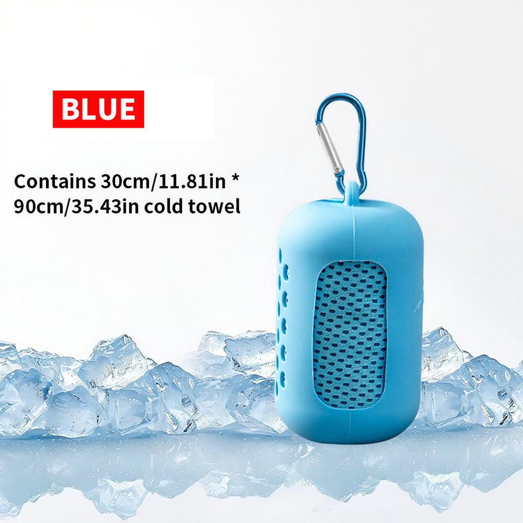 1PC 30 * 90cm toalha fria de silicone redonda, toalha de fibra ultrafina de secagem rápida, toalha de acessórios de praia, para esportes e fitness