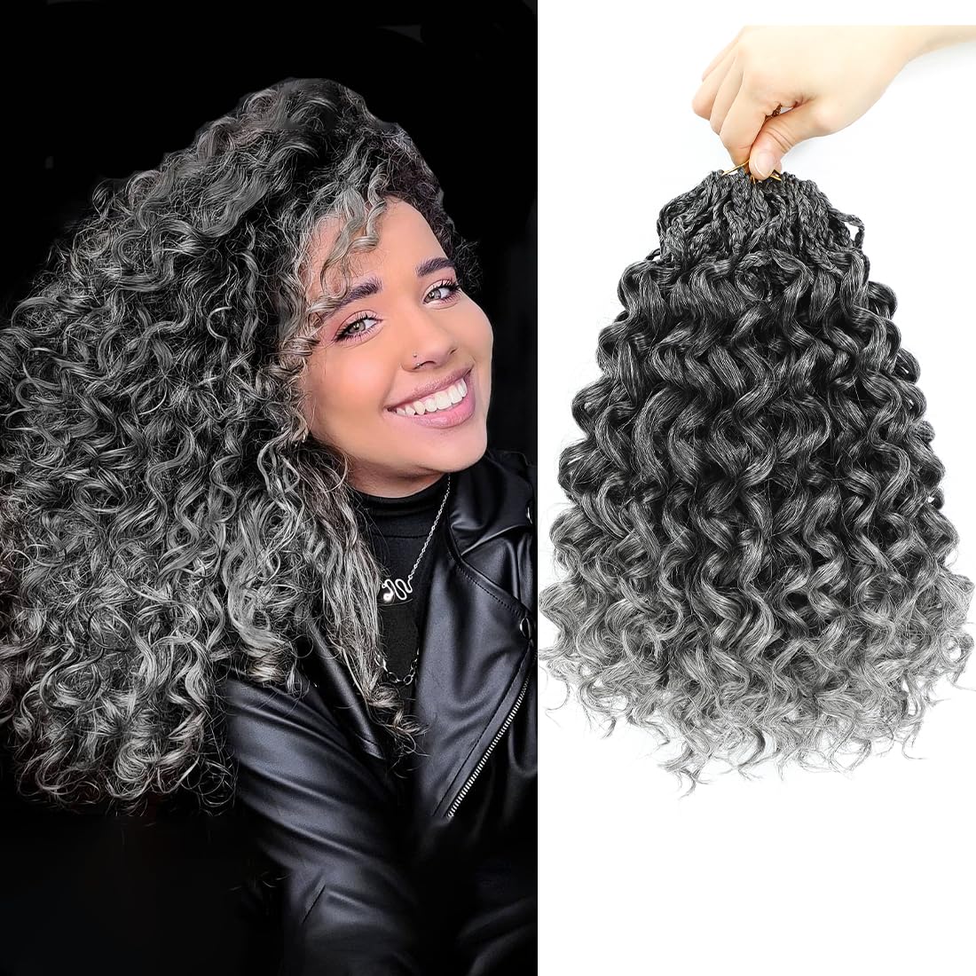 

Box Gogo Curl Crochet Hair for Black Women Pre looped Short Ocean Wave Crochet Hair Water Wave Beach Curl Crochet Braiding Hair 10inches&1Pcs/Lot