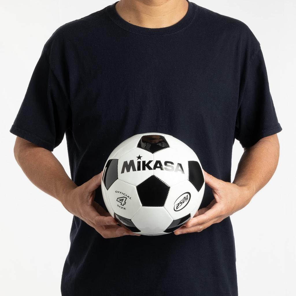 MIKASA Soccer Ball, Size 4 (Elementary School), Approx. 250g, White/Black, Sewn Ball, SVC403-WBK, Recommended Internal Pressure 0.35kgf/cm²