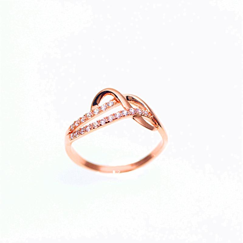 Purple Gold Zircon Ring Plated With Rose Gold, Exquisite Classic Colored Gold Ring Adjustable For Women