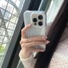 La coque de téléphone portable iPhone17promax à rayures bleues et pois est adaptée pour Apple 16promax coque IMD fond blanc 15.