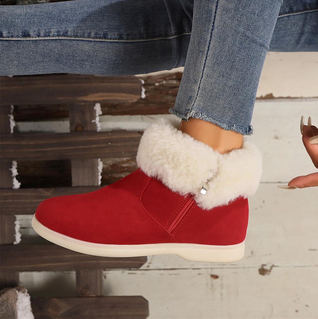 Fashion Winter Men Women Indoor Non-slip Snow Boots Soft Sole Comfortable Warm Shoes Low-top Casual Black Flat Cotton Boots Women Shoes