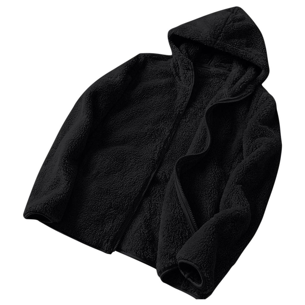 Jednokolorowy damski dwustronny koralowy aksamitny luźny sweter z kapturem ciepły damski zapinany na zamek błyskawiczny kurtka z wełny jagnięcej