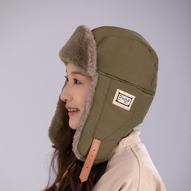 Lei Feng Hat Korean Version Men and Women Autumn and Winter Outdoor Warm and Cold Cotton Hat Scarf Integrated Three In One Winter Windproof Hat