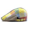 Thin Beret Men's and Women's Vintage Plaid Cap Adjustable Sun Hat Travel Mountaineering Hat Forward Hat