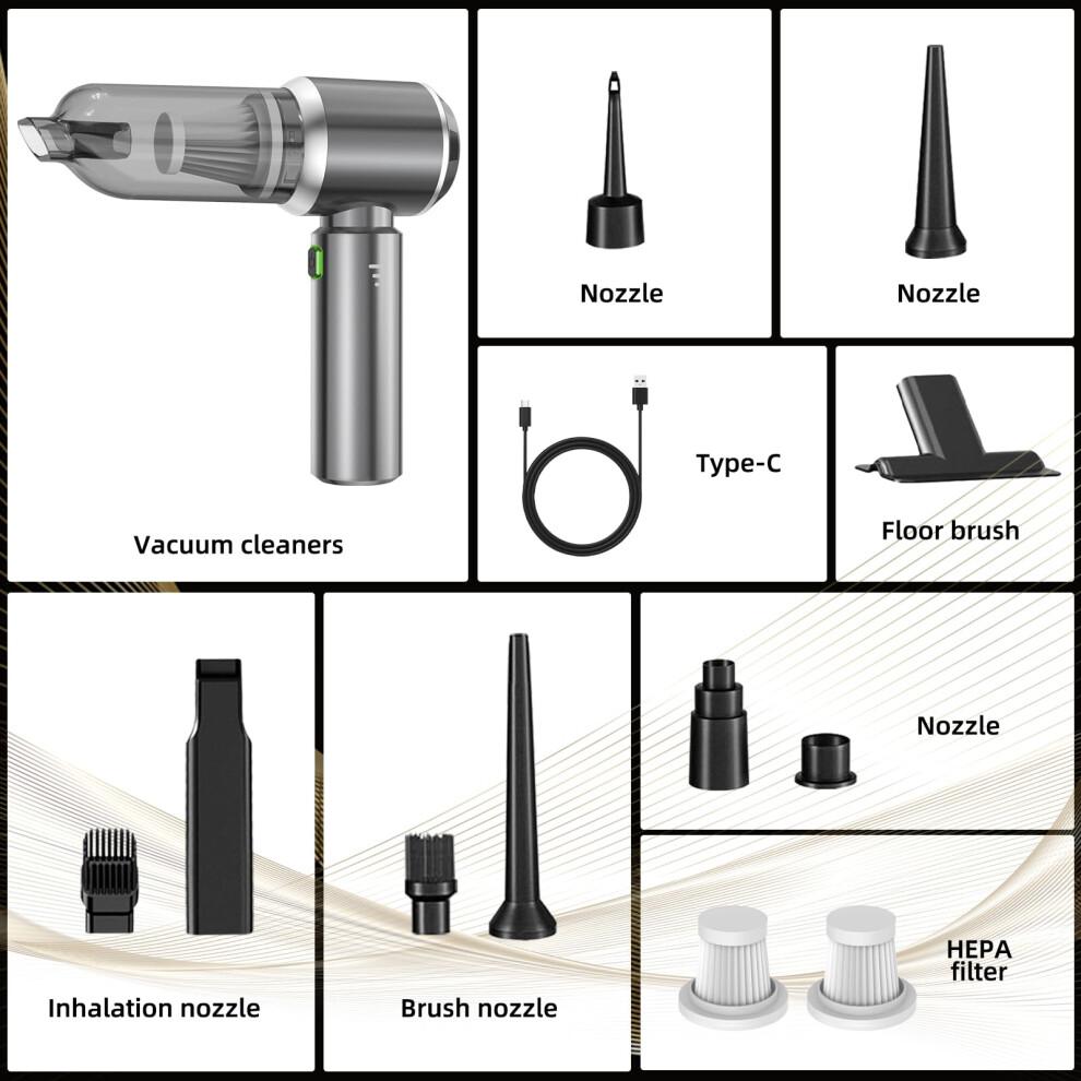 Handheld Vacuum Cleaner, 22000Pa Cordless Car Vacuum Cleaner, 3 Speed Brushless Motor Mini Hoover with Multiple Brush HeadsHigh Power Hand Held Vacuu