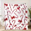 Christmas Candy Cane Pattern Throw Blanket, Festive Home Decor Blanket