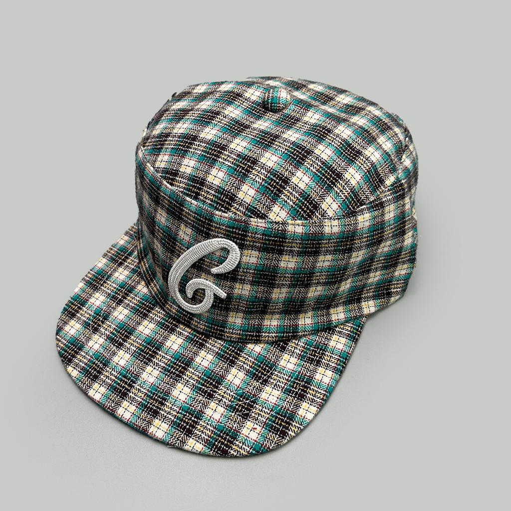 Spring And Autumn Color Matching Plaid Letter Embroidery Baseball Cap Men And Women Flat Top Hip Hop Retro Flat Brim Cap