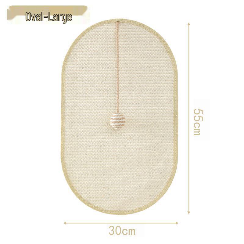 Extra-Large Sisal Wall-Mounted Cat Scratching Post - Wear-Resistant, No Flake, Protects Furniture, Includes Teaser Toy.