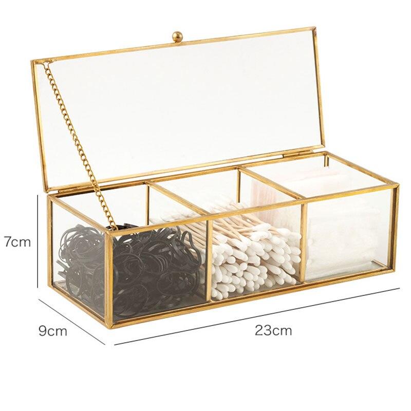 Cosmetics Storage Box Drawer Organizer for Make-up Tools with Lid Dustproof Tools Desktop Glass Containers for Desk Cosmetics Cases | Storage Boxes an