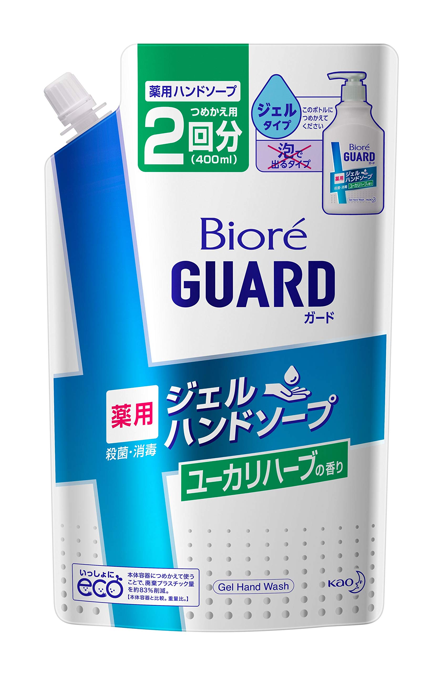 

Biore GUARD Hand Gel Soap Refill Eucalyptus Herb Scent 400ml