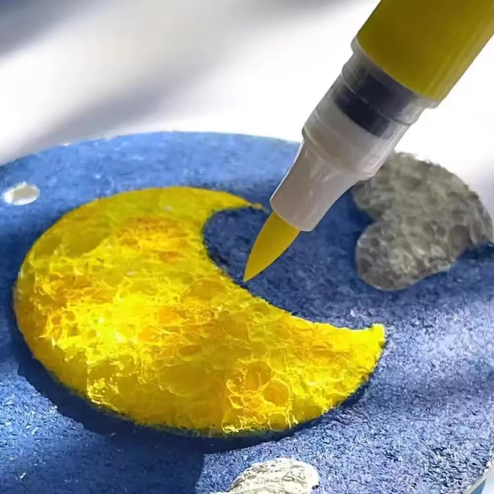 Mit Zeichenstiften Magics Textur Malset mit 10 Schaumstoff-Malpapier 12 Filzstiften DIY Blasen Zeichenstifte zum Malen Kunsthandwerk