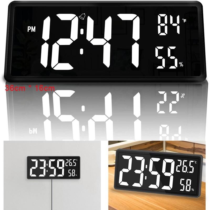 

Office Decor 12/24Hr Desktop Day Electronic Clock Extra Large Screen Display Digital Clock Bedroom Multi-Functional Alarm Clock