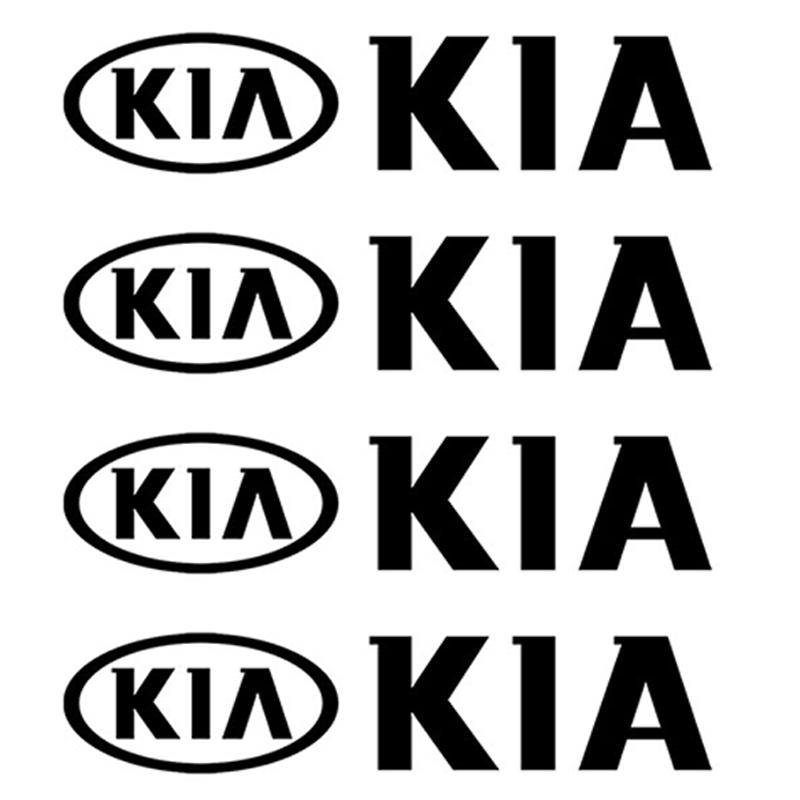 4 Pack PVC Car Logo Side Body Fuel Tank Cover Trunk Logo Sticker Accessories for Kia Rio Soul Seltos Forte K5 K3 Niro Sorento St