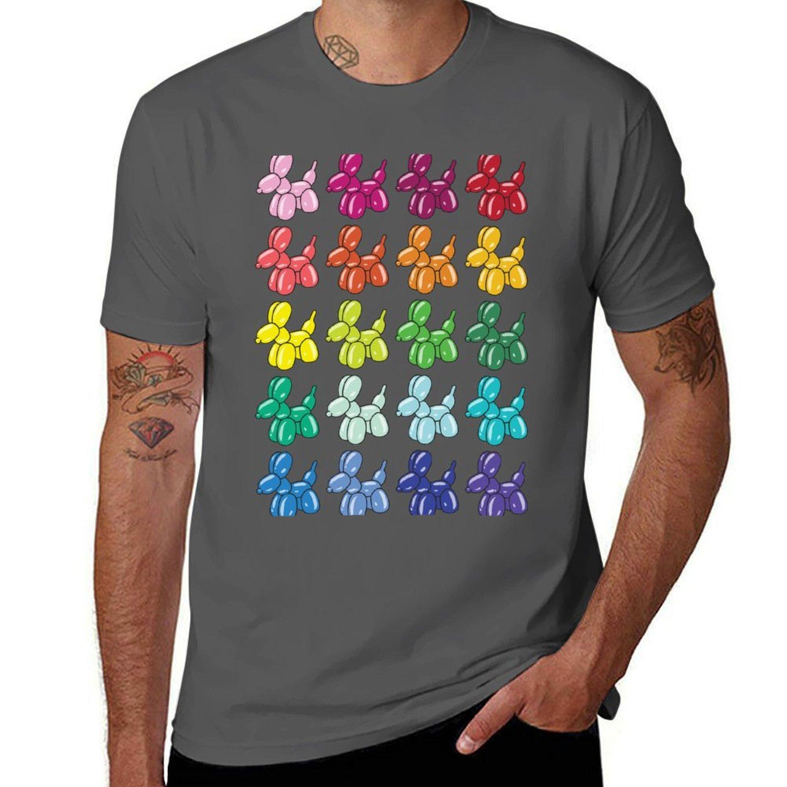 

Colorful Balloon Dog TShirt Casual All Match Tee Shirt for Men 4XL