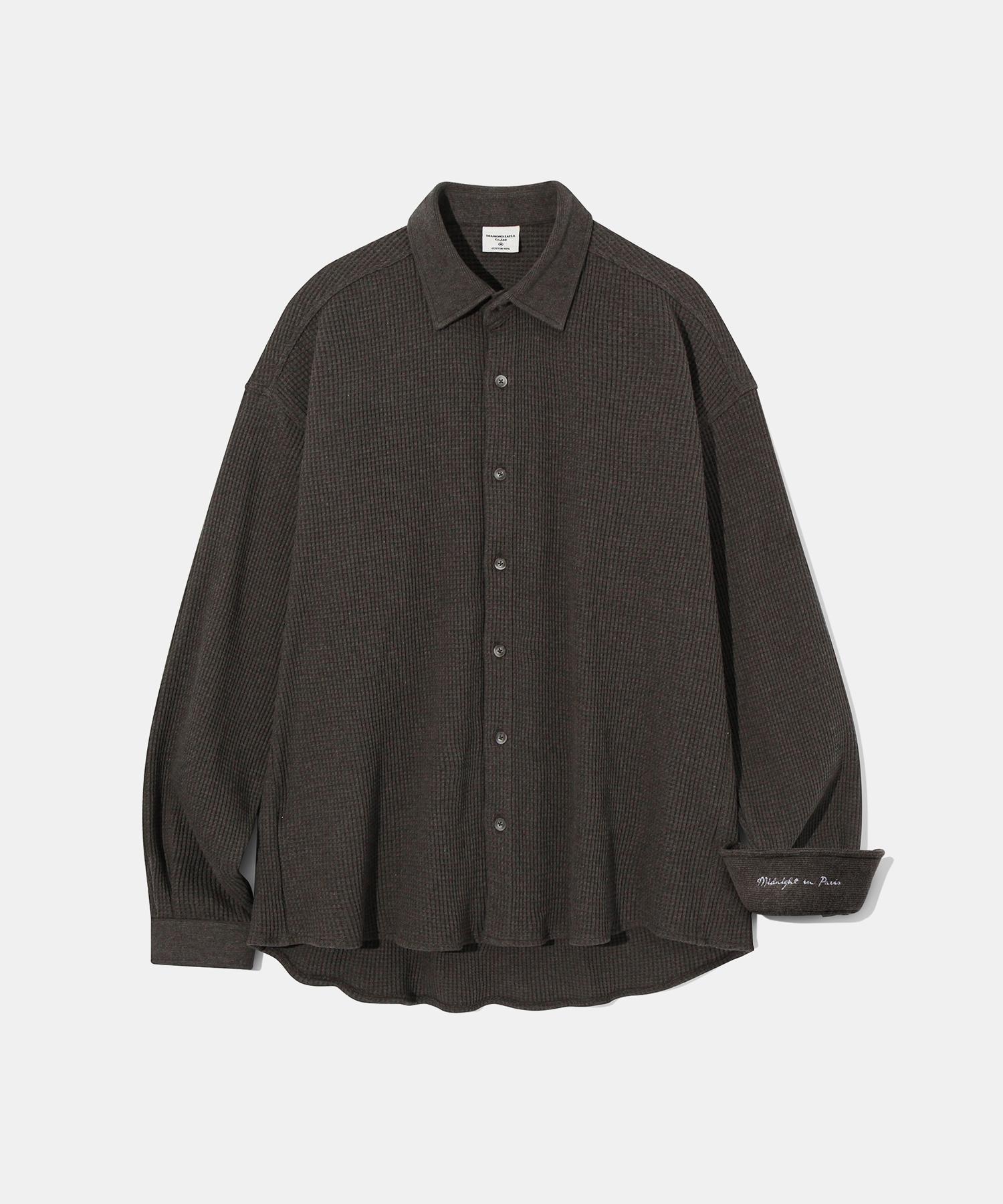Diamond Leila Waffle Cotton Shirt S103 Matte Brown Matte Brown/L