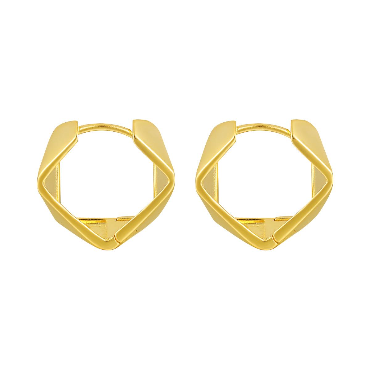 Fine Jewelry Earrings 925 Sterling Silver Geometric Irregular Silver Earrings Minimalist Hoop Earrings for Women