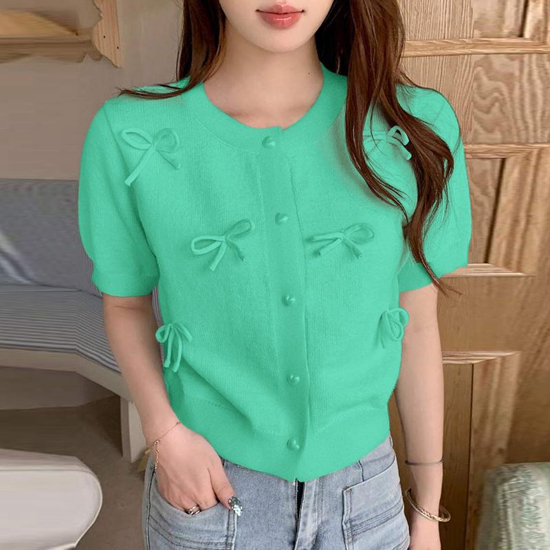 

ZANZEA Женская повседневная летняя блузка с круглым вырезом и коротким рукавом