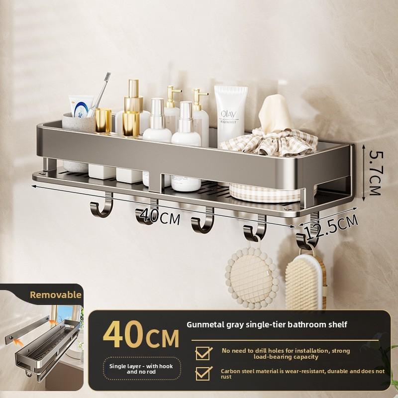 Moderne minimalistische weiße wandmontierte Badezimmerregale mit abnehmbarem Design für Duschaufbewahrung und Toiletten