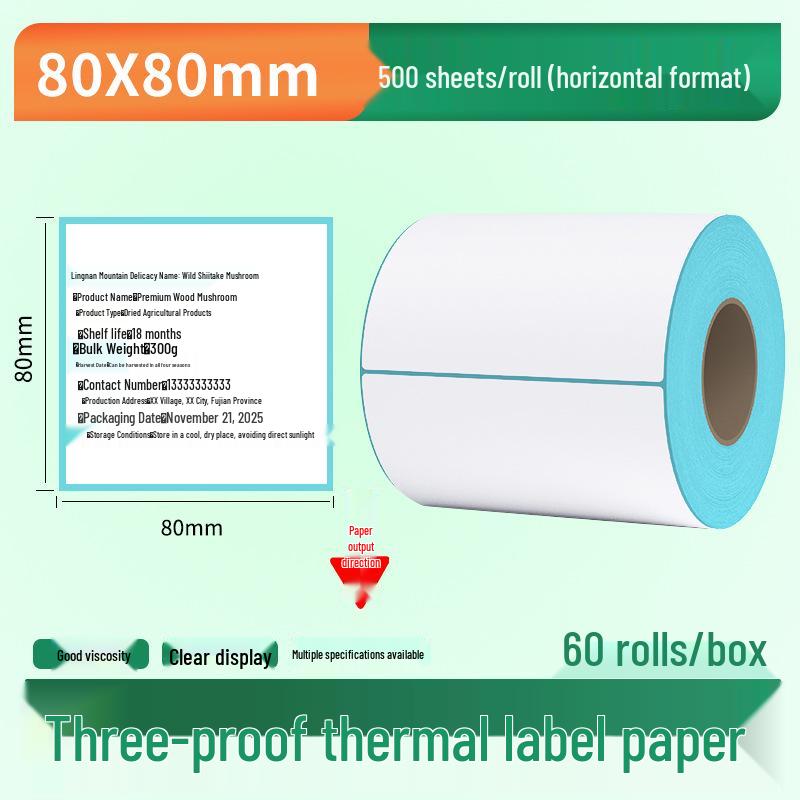 Waterproof Thermal Label Paper for Logistics, Retail, and Hospital Barcode Printing