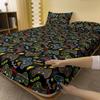 Cartoon 1 Fun Printed Matte Fitted Sheet, Bedroom Printed Bed Cover, Bedding Excluding Pillowcases