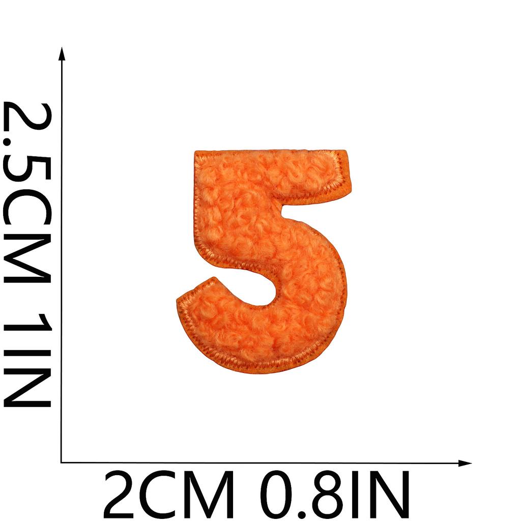 Towel Embroidery English Alphabet Embroidery Cloth Sticker Small Number Patch Sticker Bag Decoration Chenille Embroidery Label Ironing