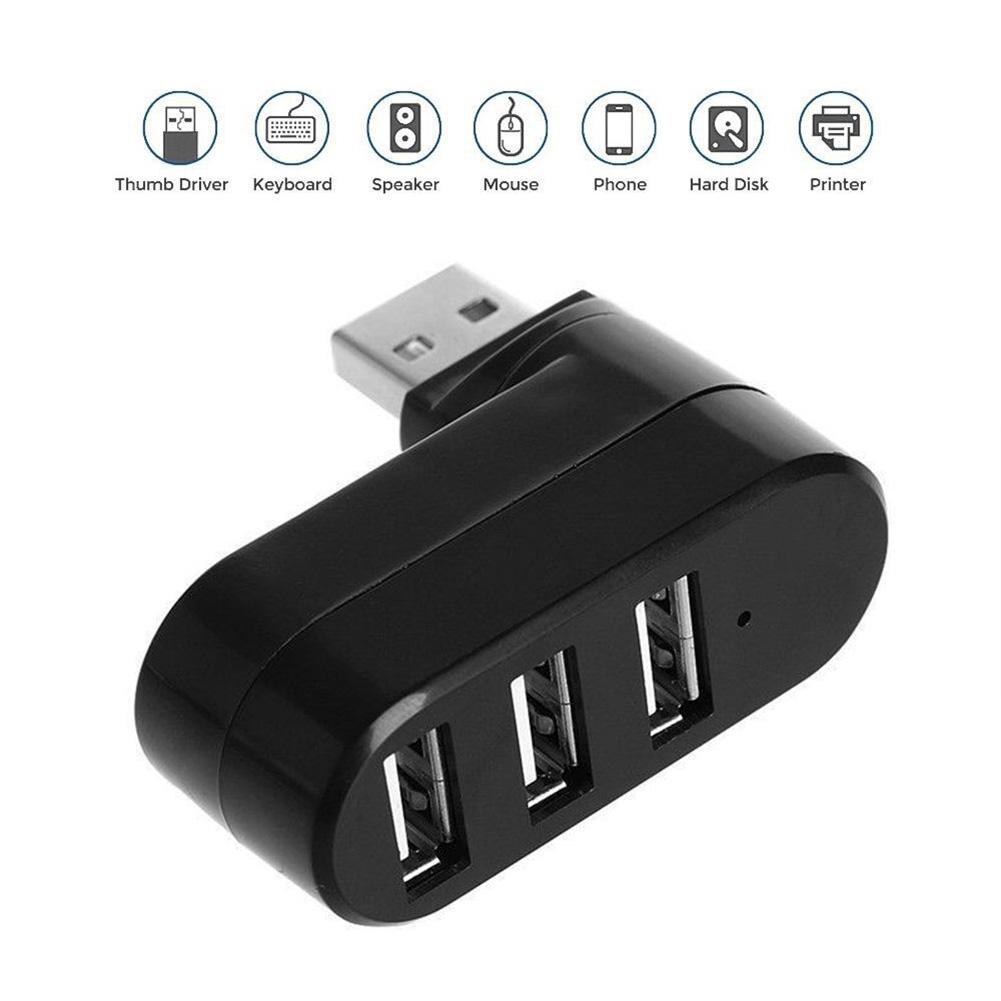 USB 2.0 Hub USB Hub 2.0 Multi USB Splitter Hub Rotatable 3 Port Multiple Expander Splitter Mini USB 2.0 Hub Computer Accessories