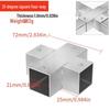 Stainless Steel Four-Way Tee Connector for Square Tubes - Weld-Free Fastener
