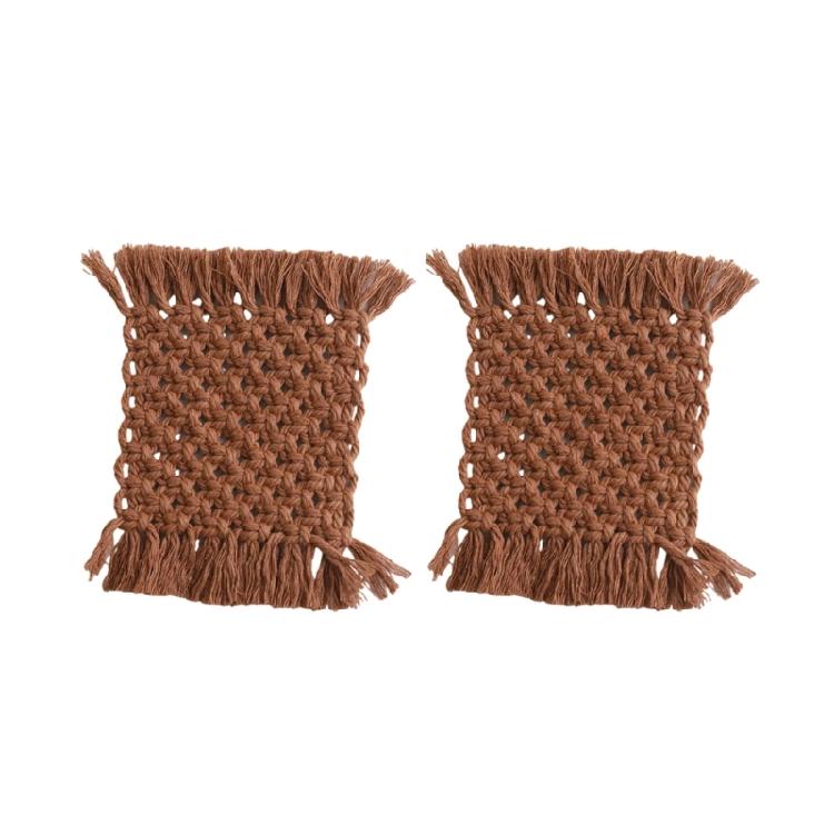 

2pcs Hand Crocheted Cotton Pots Pads Colorful Heat Resistant Placemat Colorful Woven Coaster Kitchens Table Decoration кавовий