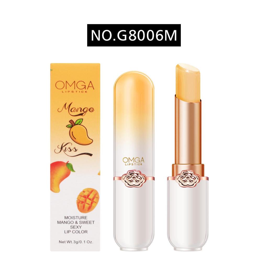 OMGA Burrocacao Gel Color-Cambiante Idratante - Pesca Lipstick Impermeabile Adattabile alla Temperatura