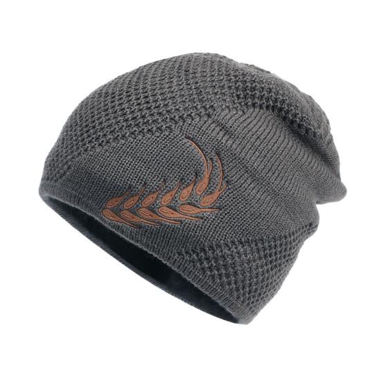 Winter Hat Stretchy Thick All Match Yarn Embroidered Wheat Fleece Fleece Cap for Daily Life