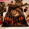 Blanket 1pc Squirrel Holding Acorn Leaves 2D-printed Flannel Throw Blanket-soft and Cozy Suitable for Use On the Sofa While Travel
